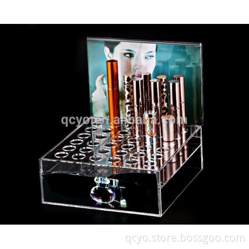 Clear Acrylic Lipstick Organizer/Holds 24 Lipstick Display rack